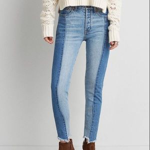 American Eagle two toned vintage high rise jeans